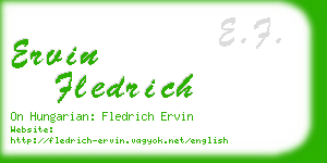 ervin fledrich business card